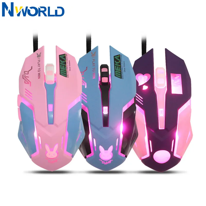 Pc Gaming Pink - Mouse Gaming OW 6 Tombol dengan