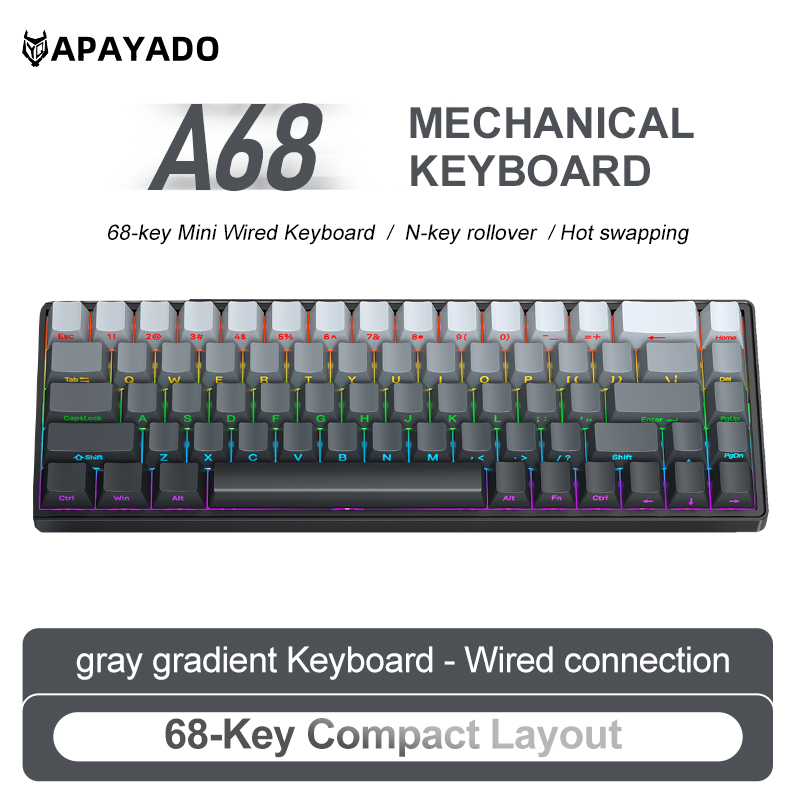 APAYADO A68 Keyboard Mekanis B - Pc Gaming Pink ulasan dan harga